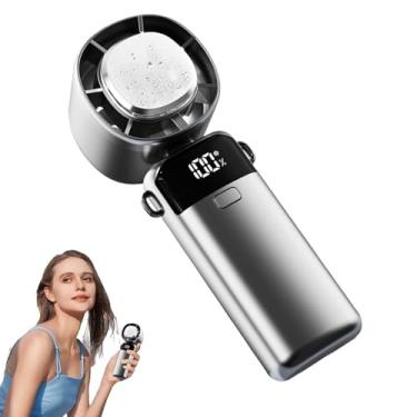 Imagem de Ventilador Portátil de Mão - Refrescamento Portátil Ventilador Pequeno - 100 Velocidades Operado a Bateria Silencioso Dobrável para Refrescar Dormitório Acampamento Viagem