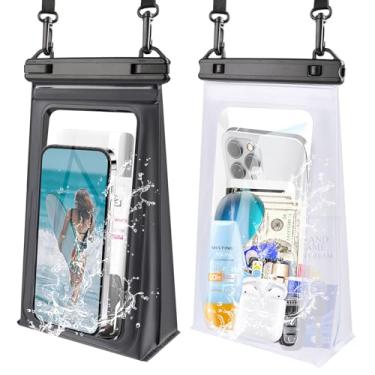 Imagem de Pacote com 2 bolsas grandes à prova d'água, bolsa impermeável flutuante IPX8 para iPhone 17 16 15 14 Pro Max Sumsang S25 S24 Google todos os dispositivos