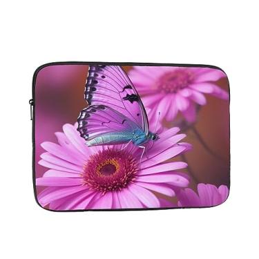 Imagem de Capa para laptop borboleta roxa flor rosa bolsa para laptop à prova de choque capa protetora para notebook capa para laptop 10 polegadas