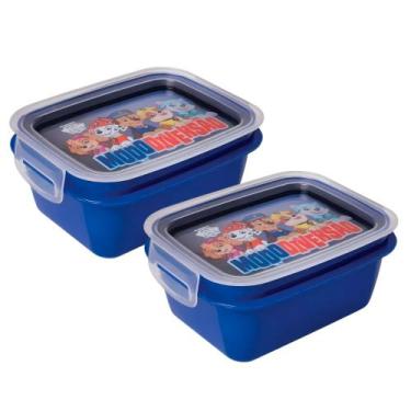 Imagem de 2 Marmita Bebê Pote Hermético Infantil Merenda Lanche Escolar 630ML - 