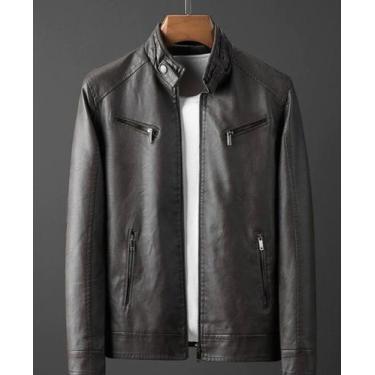 Imagem de Jaqueta Couro masculina casaco blusa elegante impermeável luxo - Vmong