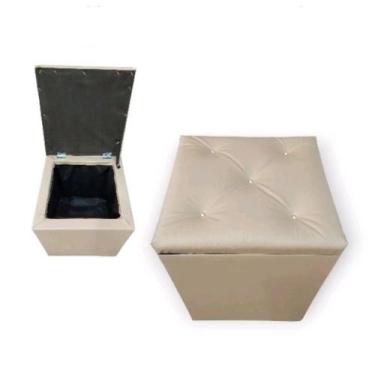 Imagem de Puff BAÚ Banqueta Cubo material sintético Quadrado Decorativo - Pratik