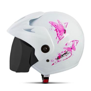 Imagem de Capacete Aberto Pro Tork Atomic For Girls Branco Vis. Fumê Tam. 56, BR