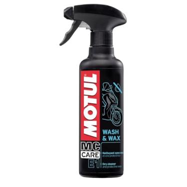 Imagem de Motul - Limpador e cera E1 Wash & Wax (400ml) | Lavagem a seco sem água | Ideal para limpeza rápida, brilho e proteção da carenagem da moto