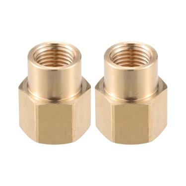 Imagem de VekAuto Conector de lavadora de pressão, adaptador fêmea M18x1,5 para M14x1,5 conector de mangueira de parafuso de latão universal para lavadora de pressão conexão rápida latão tom cobre acessórios