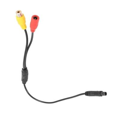 Imagem de weevoo Câmera reversa de reserva macho de 4 pinos para carro universal para conector fêmea CVBS RCA adaptador de alimentação de sinal chicote de fios cabos de áudio