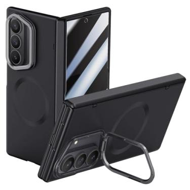Imagem de LYJSMGZ Capa antiespiar para Samsung Galaxy Z Fold 7, protetor de tela de privacidade, dobradiça automática, capa magnética fina de carregamento sem fio, preta, dobra 7