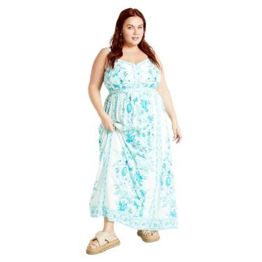 Imagem de City Chic Vestido longo feminino Pretty Thing, Frutos do mar, 26 Plus