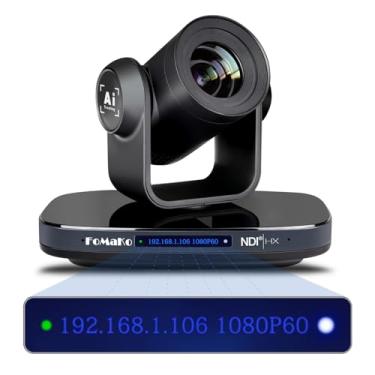 Imagem de FoMaKo Câmera Ptz Ndi Hdmi, 1080P60 Ai Auto-Tracking Câmera Ptz Zoom Óptico 20X, Usb3.0 Tipo-C 3G-Sdi Câmera Ptz Para Culto Em Igreja Educação Conferência Eventos, Câmera Kn20 Ndi