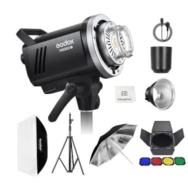 Imagem de GODOX Kit De Iluminação Para Fotografia Com Flash De Estúdio Ms300V, Kit De Iluminação Com Flash Estroboscópico Bowens Mount De 2,4 G E 300 W Com Suporte De Luz, Softbox, Refletor De Guarda-Chuva, I