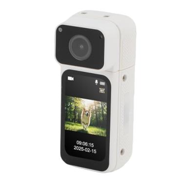 Imagem de Zopsc Câmera de Ação de Polegar de 2,7k - Câmera Esportiva de POV Vestível Com Lente Rotativa de 180 ° e Montagem Magnética - Ultra HD Mini Cam para Vlogging, Travel & Pet Adventures (Branco)