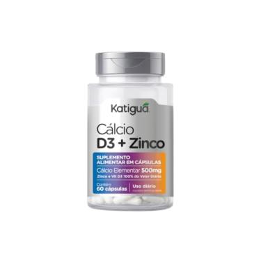 Imagem de Katiguá, Cálcio + Vitamina D3 + Zinco, Sem sabor, 60 Cápsulas rígidas • 30 doses, Prata