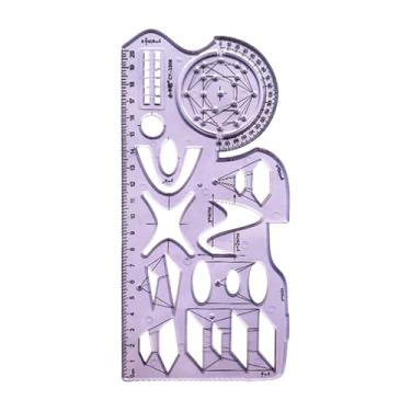 Imagem de Generic Régua geométrica para desenho, régua para escritório, pintura, medição, estêncil, modelo de desenho, réguas para estudo, costura, pintura, escrita, Style D