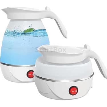 Imagem de Jarra Chaleira Elétrica de Silicone Dobrável: Portátil, Ferve Rapidamente para Viagens e Uso em Qualquer Lugar, Ideal para Momentos de Conforto e Praticidade (Branco/Azul/Rosa - 110v)