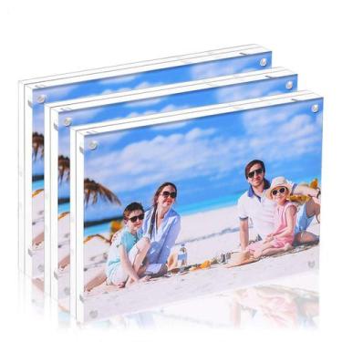 Imagem de Moldura fotográfica acrílica JUOIFIP 8x10 cm Clear Magnetic, pacote co