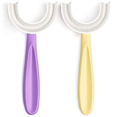 Imagem de Escova de dentes YOTEE em forma de U para crianças pequenas, silicone 