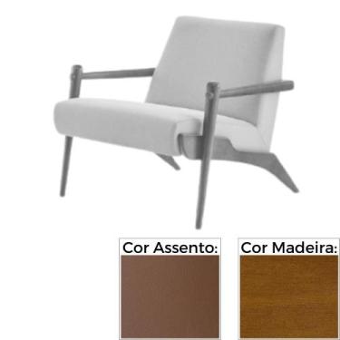 Imagem de Poltrona MH-3794 Herval Madeira Amêndoa Assento Estofado Marrom A