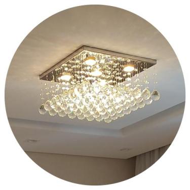 Imagem de Lustre sala,base 38x38cm,cristal legítimo k9 alto brilho. - Jana lustr