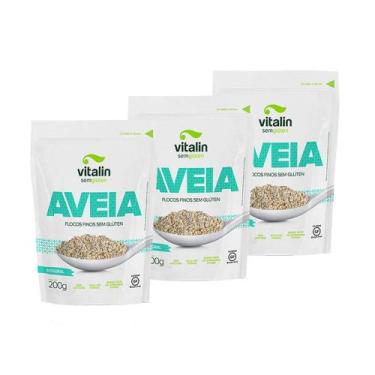 Imagem de Kit 3X Aveia Flocos Finos sem glúten 200g - Vitalin