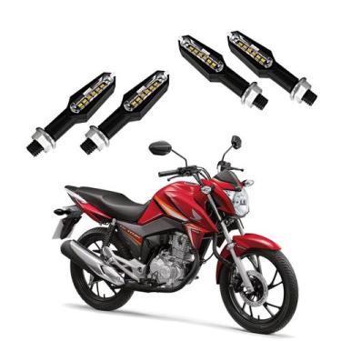 Imagem de KIT 4 Setas Esportiva Pisca de Led Modelo P29 Para Moto Honda CG 160 T