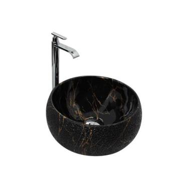 Imagem de Kit Cuba Pia Louça Cerâmica Banheiro C/Torn E Vál Cromada 60 - Smart N