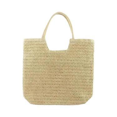 Imagem de Bolsa Tote de Praia Grande de Palha Tecida à Mão - Verão Sisal - Bolsa