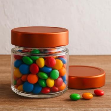 Imagem de Kit 24 Potes de Vidro Pianezza 210ml com Tampa Metálica 70mm – Multiuso para Doces, Geleias, Conservas, Bolo no Pote e Velas Artesanais (Cobre)