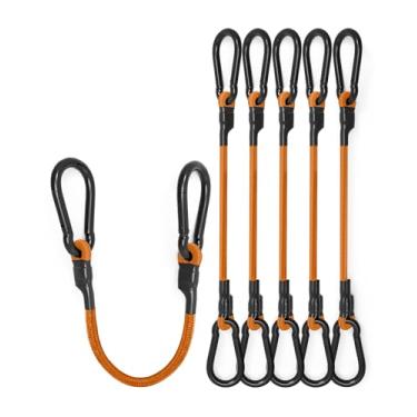 Imagem de 8 peças de cordão elástico de mosquetão resistente de 91 cm para uso externo com resistência máxima de ruptura de 86 kg, tiras elásticas com ganchos de mosquetão atualizados para bagagem, carga