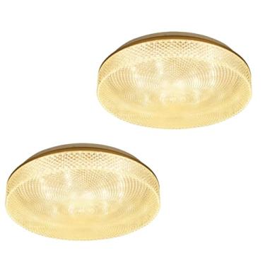 Imagem de KIT 2 Plafon de Sobrepor LED Beau Redondo 45cm 30W Luz Quente 3000K Bivolt – SL Iluminação | Alumínio e Acrílico Cristal