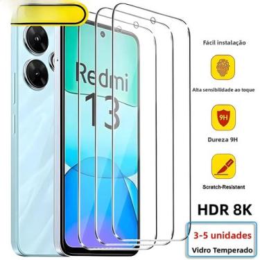 Imagem de Protetor De Tela De Vidro Temperado Xiaomi Redmi Note 13 12 pro 3 5Pcs