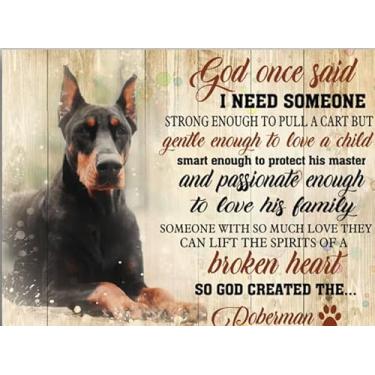 Imagem de Quebra-cabeça Doberman 1000 peças para adultos - I Need Someone So God Created The Doberman Puzzle de madeira jogos divertidos para alívio do estresse brinquedos para decoração de casa, decoração de