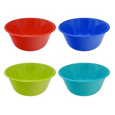 Imagem de Conjunto de tigelas de mistura coloridas – Tigelas de servir – Tigelas de salada – 12,7 cm A x 27,3 cm de diâmetro – 16 xícaras – 3,6 g – 4 quartos (4)