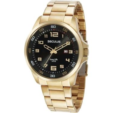Imagem de Relógio Seculus Masculino Ref: 44011gpsvda3 Casual Dourado