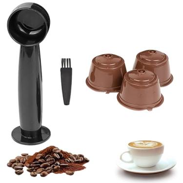 Imagem de Cápsula Recarregável Compatível com Máquina DolceGusto + Colher Dupla Função para Pó de Café Laranja (Café)