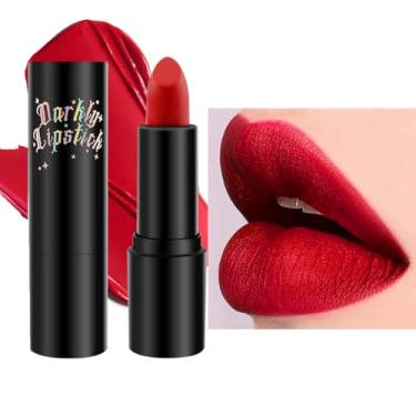 Imagem de GUANTIAN Conjunto de 2 peças de batom vermelho rubi fosco, batom de veludo para mulheres, de longa duração, à prova d'água, 24 horas, batom labial, mancha labial, 24 horas originales (vermelho