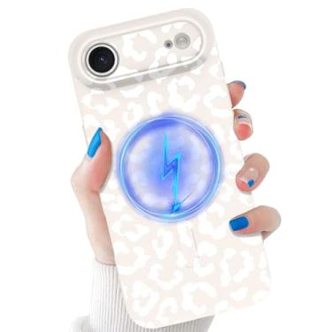Imagem de tharlet Capa compatível com iPhone Air Cheetah, compatível com MagSafe, TPU macio à prova de choque, antiarranhões, com estampa de guepardo, para iPhone Air de 16,5 cm, leopardo branco