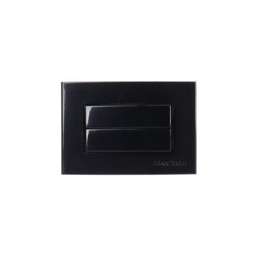 Imagem de Placa Para Móveis 65x45 Com Interruptor Duplo Simples Margirius Sleek 10a Preto Ebony