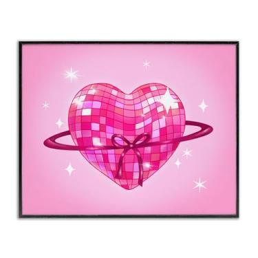 Imagem de Stupell Industries Anéis de planeta coração disco preto emoldurado arte giclée, design por Stephanie Sanchez, 11 x 14