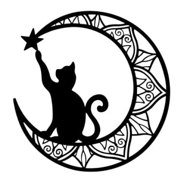 Imagem de Generic Placa Decorativa de Parede de Gato de Metal para Fundo de TV, Armário de Cozinha