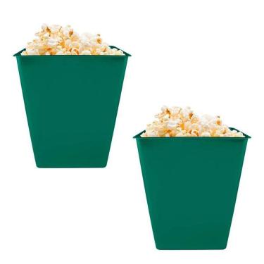 Imagem de Kit 2 Pipoqueira Retrô Verde 2,6L Plástico Premium