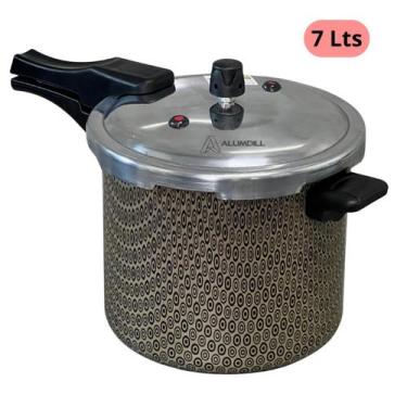 Imagem de Panela de pressão Marrom Tampa Fechamento Externo 7 litros Estampada T