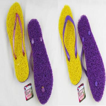 Imagem de 2 pares de Chinelos Apaju  duplo capacho massageador, Amarelo, 35/36