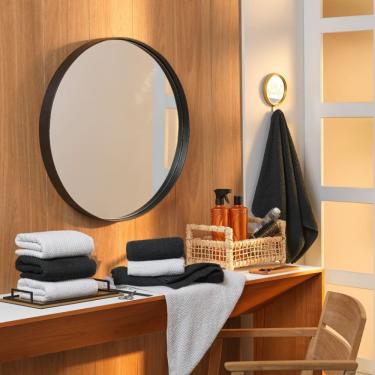 Imagem de Toalha de Rosto para Salão 100% Algodão 70x48cm Preta