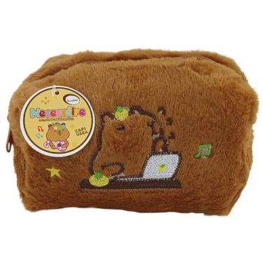 Imagem de Necessaire em pelúcia Capivara 16x8,5x10 - INTERPONTE