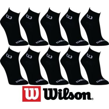 Imagem de Kit 10 Meias pretas WILSON Cano Curto Adulto Masculina Algodão