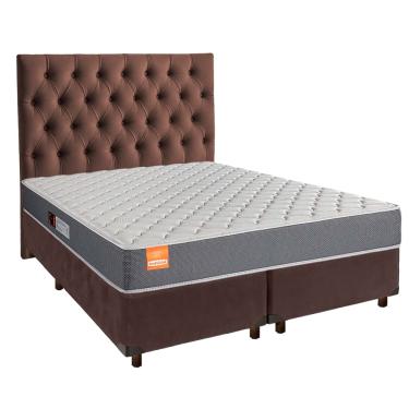 Imagem de Cama Box + Colchão Casal D23 Pro Inducol + Cabeceira Estofada