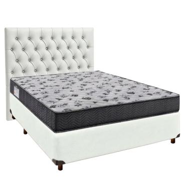 Imagem de Cama + Box Branco e Colchão Ortobom D33 Casal - Iso100 + Cabeceira