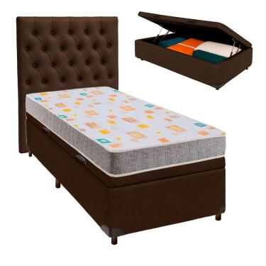 Imagem de Kit Cabeceira + Cama Box Bau  + Colchão Solteiro D20 D20 Inducol