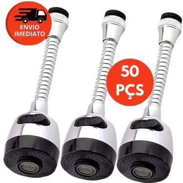 Imagem de Kit Bico Extensor Torneira Duplo Jato 360º Adaptador Flexível Arejador