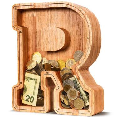 Imagem de Cofrinho de madeira ELX personalizado, seguro e durável